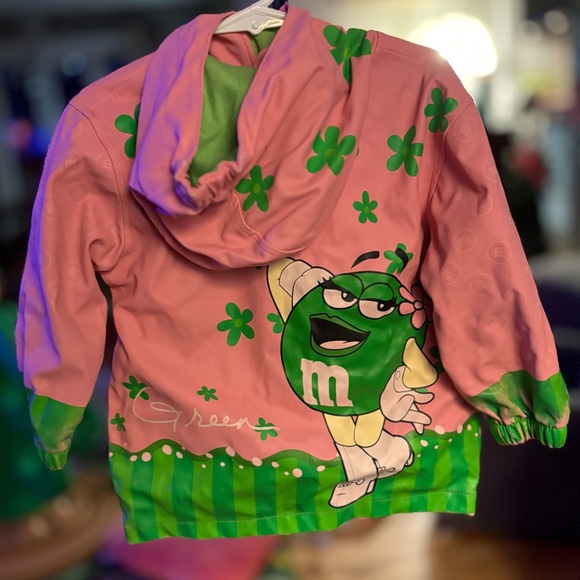 Pink and Green M&M's Raincoat Jacket - Picture 2 of 3